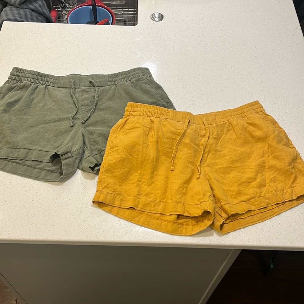 Linen drawstring cloth shorts
